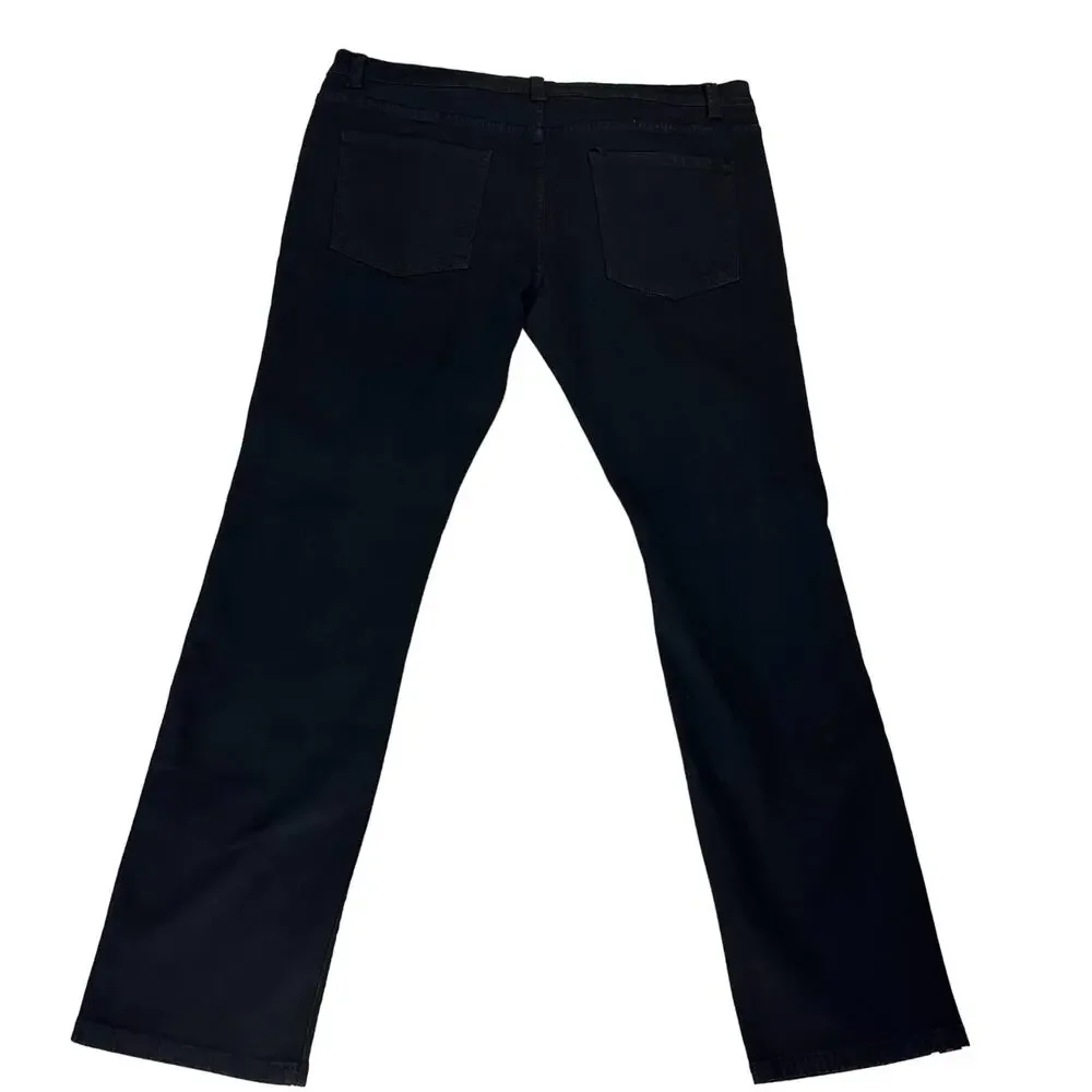 Eternity BC/AD Black Denim Leg Striped + Heart Detail Jeans Tapered Leg Size 42